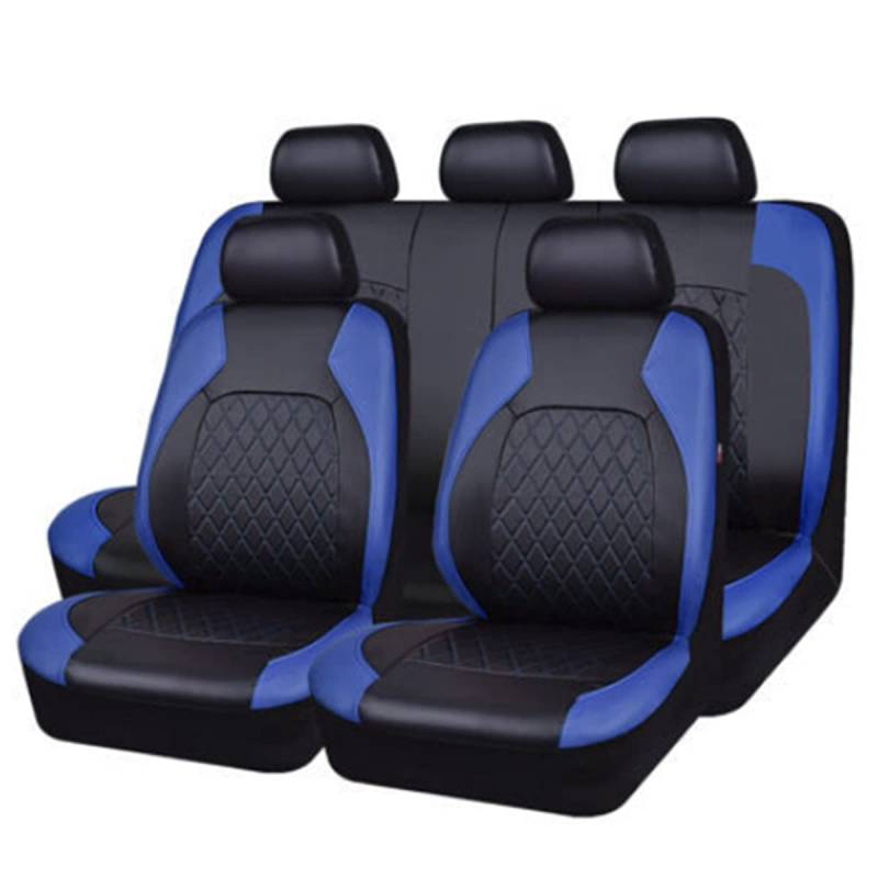 NAIRE 9 PCS Auto Schonbezug Set für BMW I3 2011 2012 2013 2014 2015 2016 2017 2018 2019 2020,Leder Autositzbezüge Sitzschoner für Vordersitze und Rücksitze,A/9pcs Set Blue von NAIRE