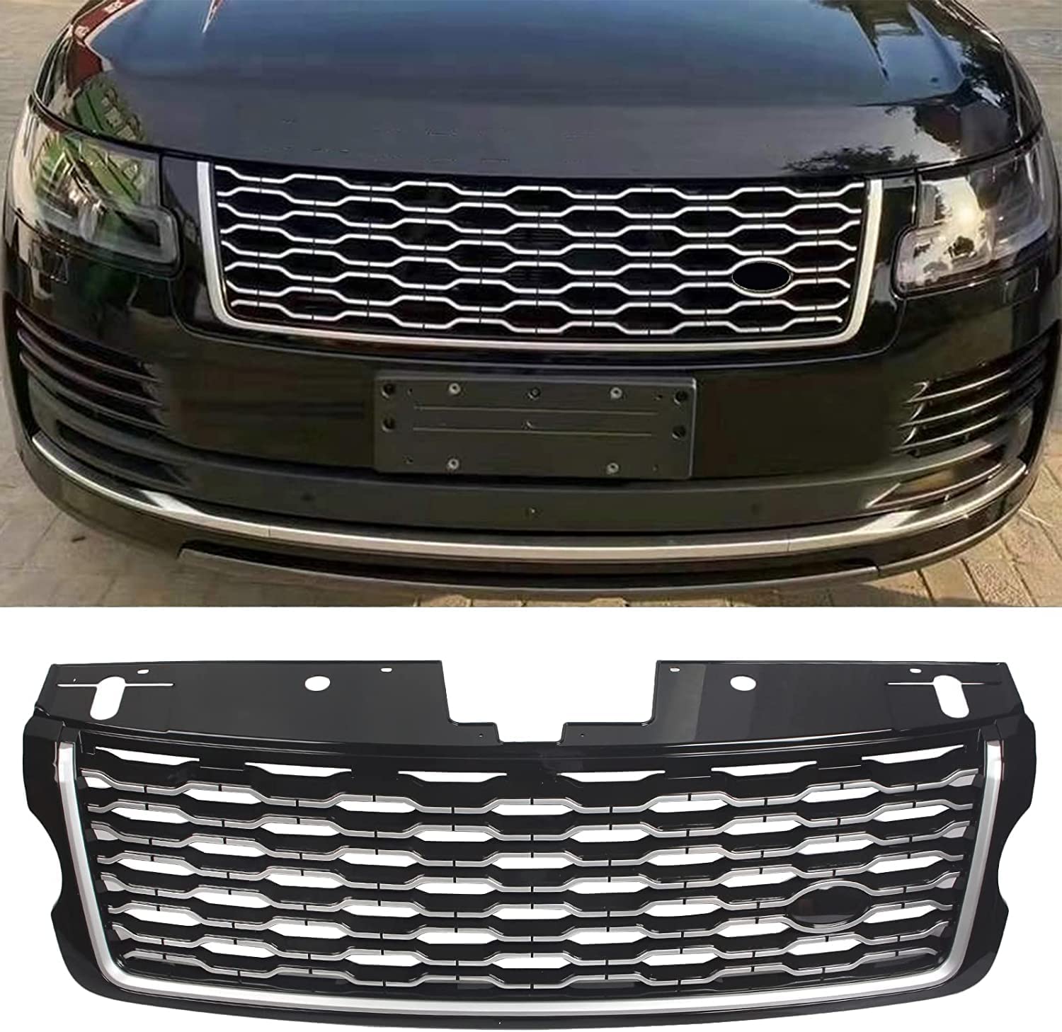 NAIRE Front Kühlergrille für Land Rover Range Rover Vogue L405 2013 2014 2015 2016 2017,Front Motorhaube Kühlergrill Wasserdichtigkeit Karosserie-Zubehör von NAIRE