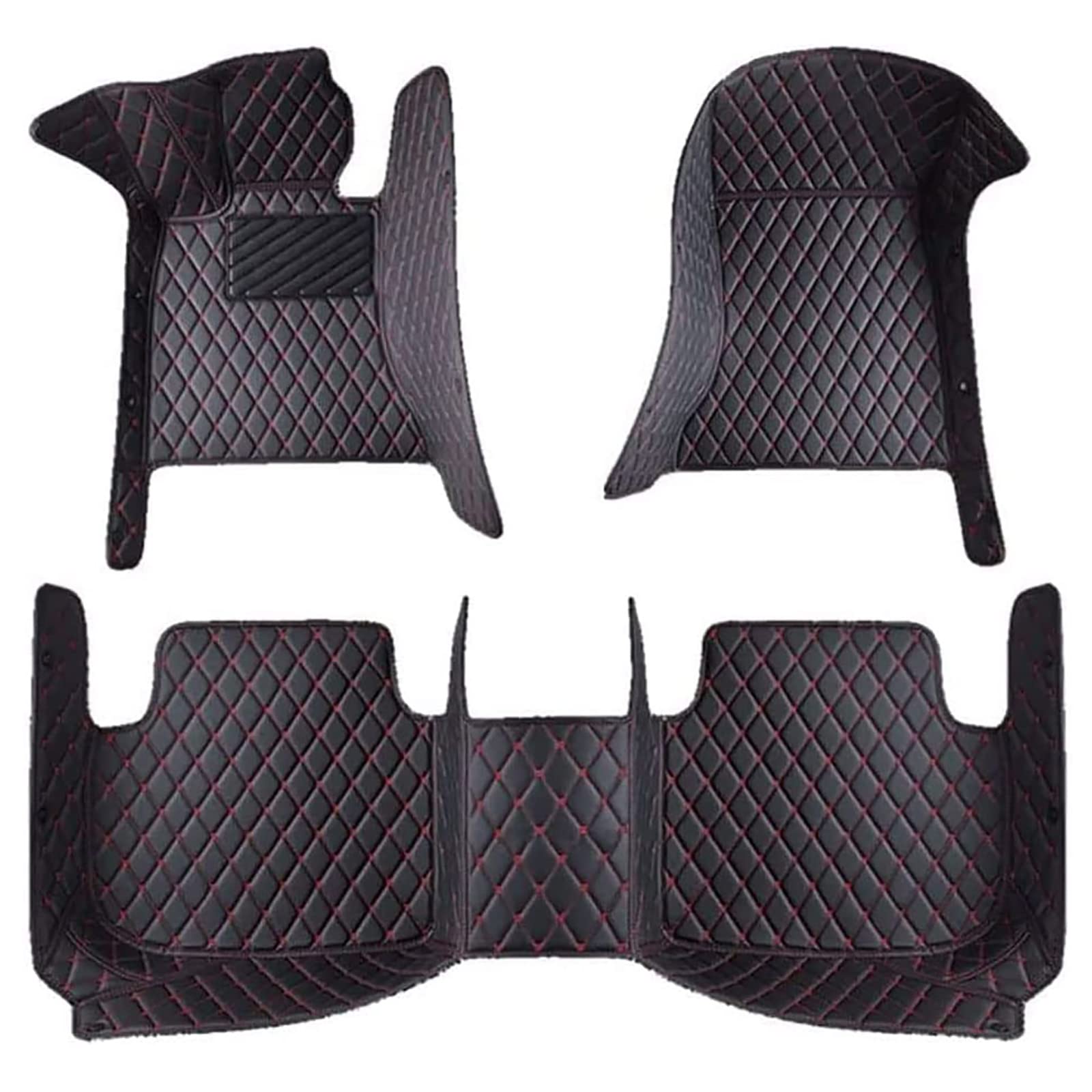 Leder Auto FußMatten für Alfa Romeo 159 2006-2012, Nach Maß Fußmatten Allwetterschutz Vorne Hinten Wasserdicht Tragen Bodenmatte Teppich Liner Zubehör,C/Black-Red von NALSA