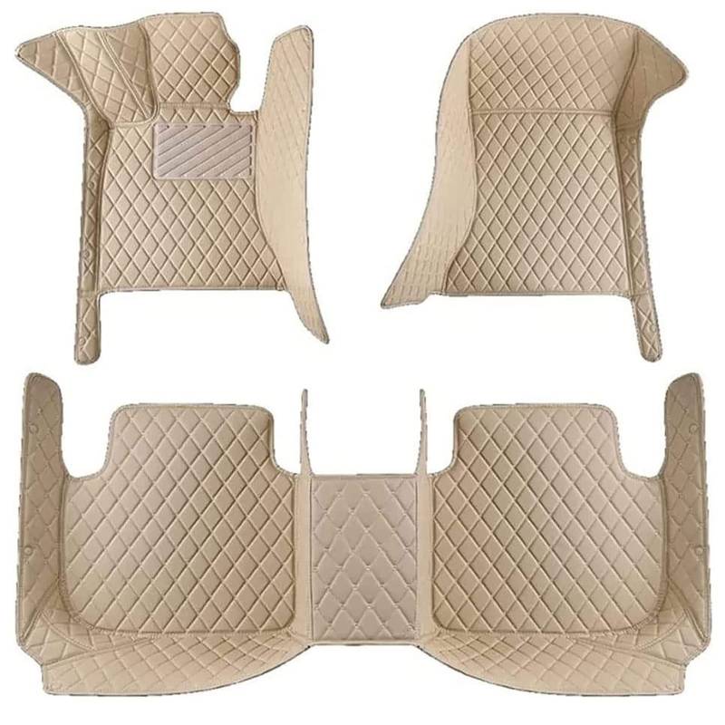 Leder Auto FußMatten für Alfa Romeo 159 2006-2012, Nach Maß Fußmatten Allwetterschutz Vorne Hinten Wasserdicht Tragen Bodenmatte Teppich Liner Zubehör,D/Beige von NALSA