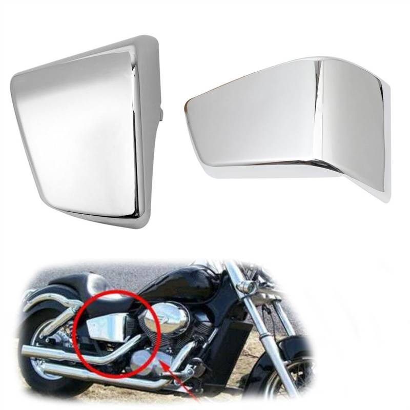 Motorrad-Motorhaube Motorrad Chrome ABS Kunststoff Batterie Side Verkleidung Abdeckung Für Honda Shadow VT750 VT400 1997-2003 2002 2001 2000 1999 1998 VT 750 400 von NALUMA