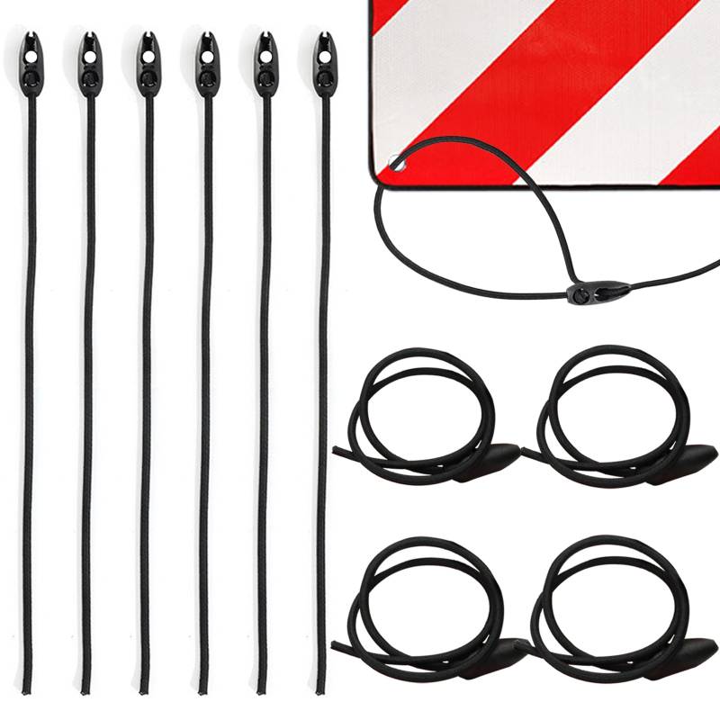 10 Stück Gepäckspanner für Warntafel Italien 50 cm Elastische Spanngurte für Warntafel Latex Spanngummi Schwarz Verstellbar für fahrradträger Motorrädern Camping Roadtrip von NAMIS