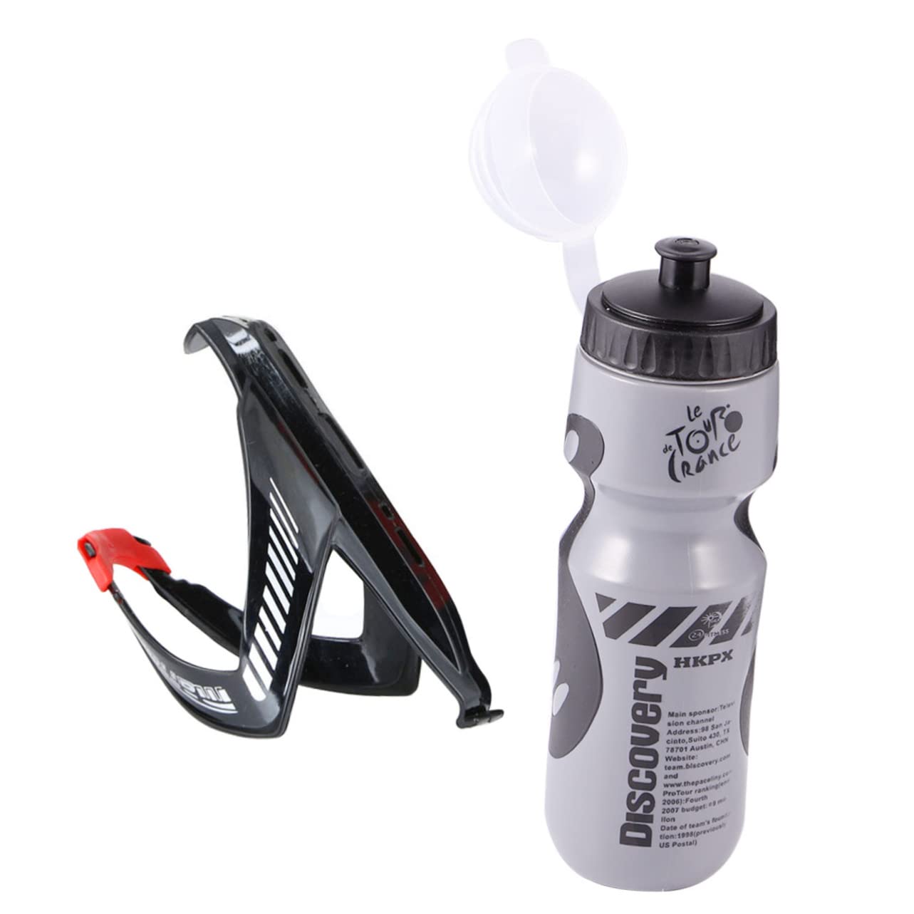 NAMOARLY 1 Set Mountainbike Trinkflasche Mit Halterung Auslaufsichere Kunststoff Wasserflasche Grau Für Radfahren Reiten Und Outdoor Aktivitäten Ideal Für Sport Und Freizeit von NAMOARLY