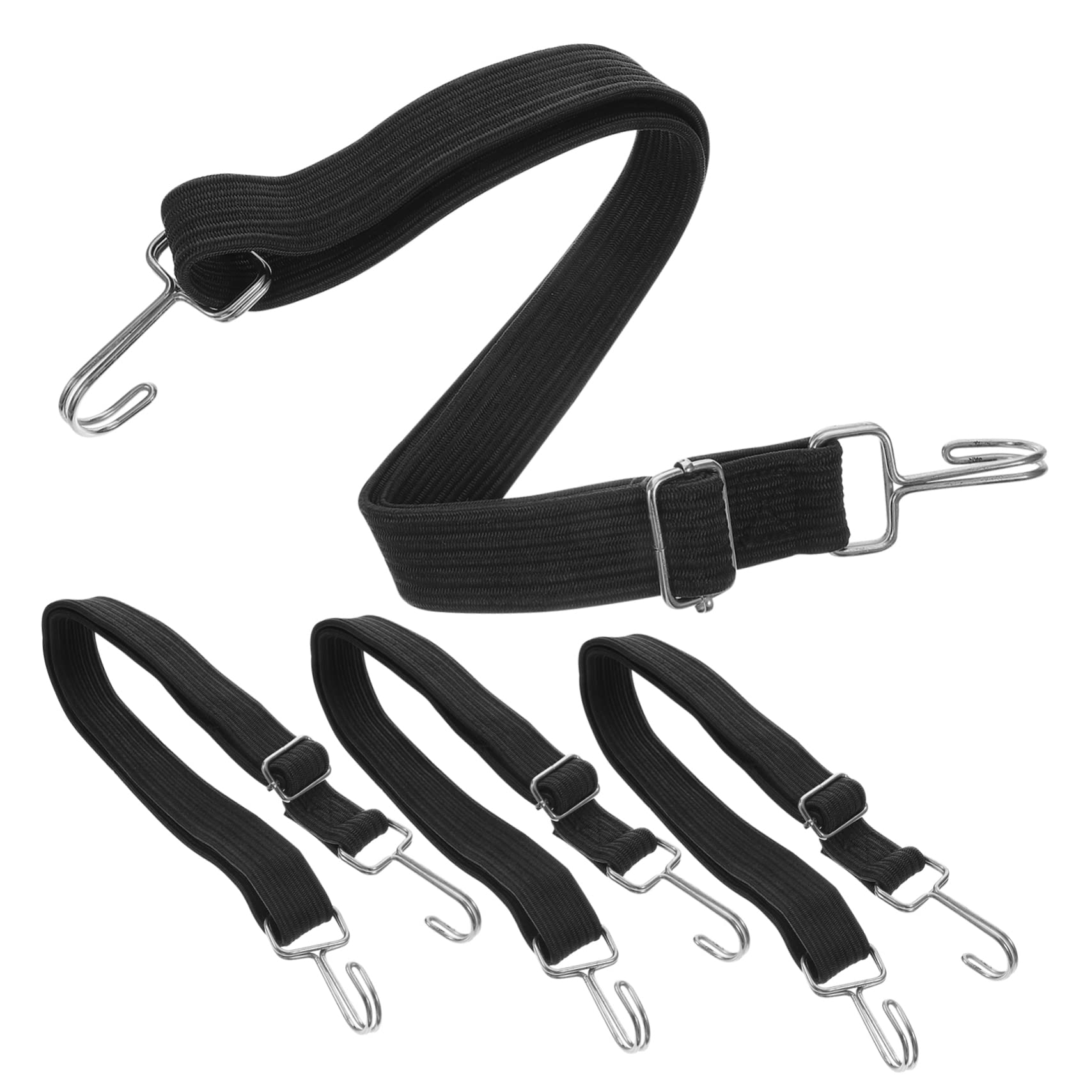 NAMOARLY 4er Set Heavy Duty Bungee Cord Flache Elastikbänder Mit Haken Verstellbare Gummibänder Für Outdoor Camping LKW Zelt Und Fahrradträger von NAMOARLY