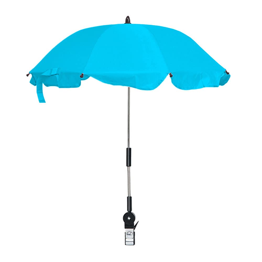 Kinderwagen Regenschirm Universal Sonnenschirm Sonnenschutz mit Einem Regenschirmgriff für Kinderwagen 360° verstellbar für Rund- oder Ovalrohr Baby Kinderwagen Regenschirm (Blue) von NAQ