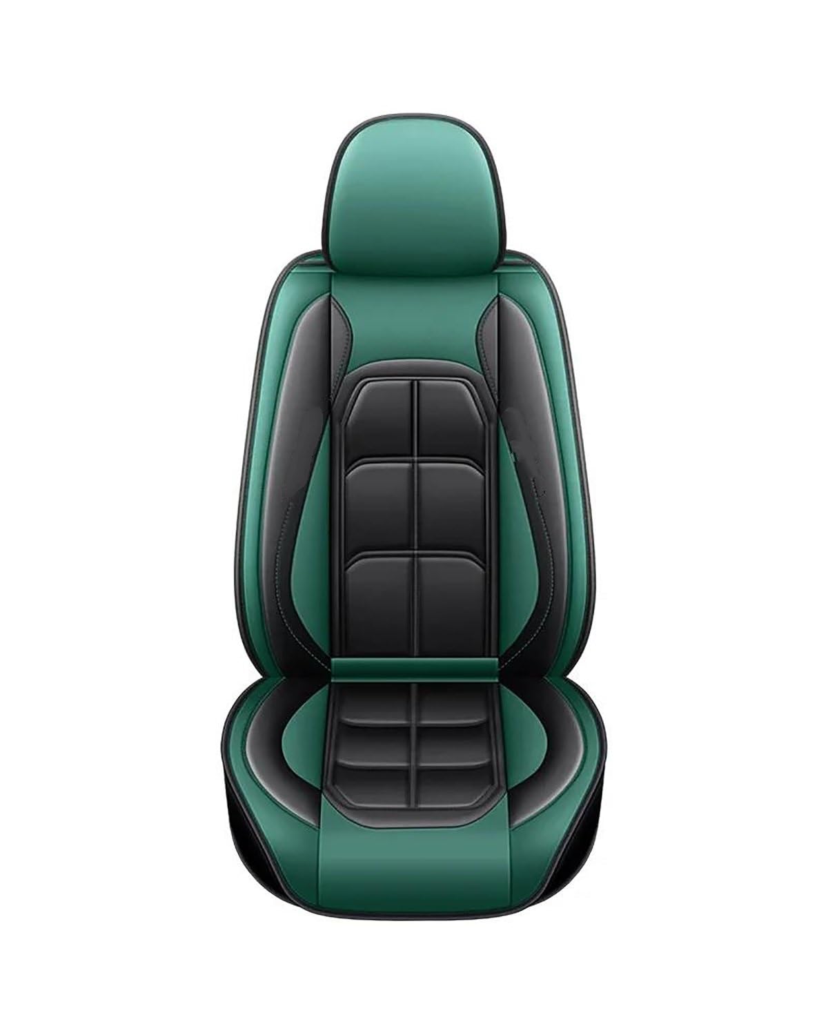 Auto Vordersitze Für Alle Automodelle Für Buick Für Enclave Cascada Encore Lacrosse Excelle, Innenausstattung, 1 PC, Universeller Autositzbezug Aus PU-Leder Sitzbezüge Auto(Black Green 1 Seat) von NASDGAKF