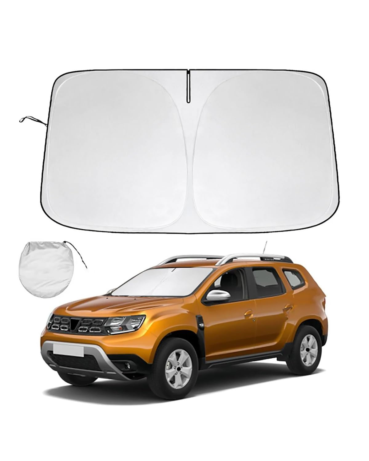 Autofenster Sonnenschutzrollos Für Dacia Für Duster 2010-2024 Windschutzscheiben-Sonnenschutz, Auto-Sonnenschutz, Faltbarer Sonnenblendenschutz, blockiert UV-Strahlen Auto-Fensterblenden von NASDGAKF