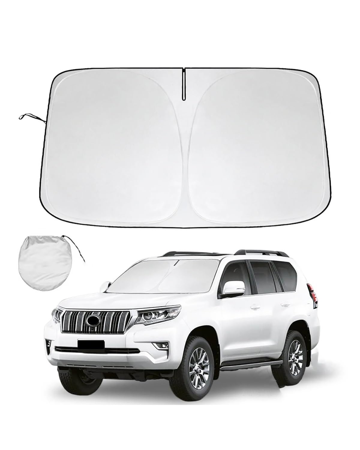 Autofenster Sonnenschutzrollos Für Toyota Für Prado 90 120 150 Auto Windschutzscheibe Sonnenschutz Sonnenschutz Faltbare Sonnenblende Schutz Blöcke UV Strahlen Auto-Fensterblenden von NASDGAKF