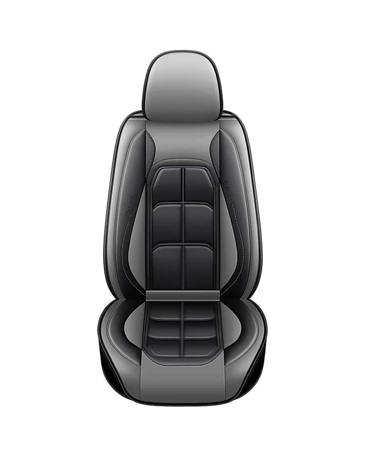 NASDGAKF Auto Vordersitze Für 4er-Serie, Alle Automodelle F32 F33 F36 G22 G23 G26, Innenausstattung, 1 PC, Universeller Autositzbezug Aus PU-Leder Sitzbezüge Auto(Black Gray 1 Seat) von NASDGAKF