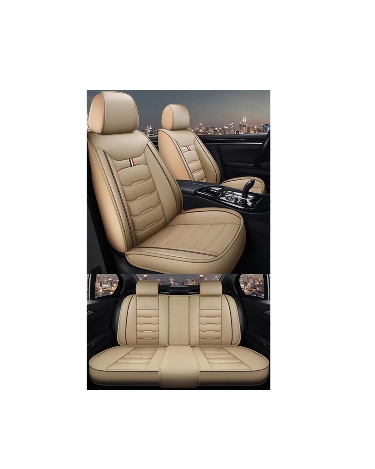 NASDGAKF Auto Vordersitze Für Benz Für E-KLASSE Für W210 Für W212 W213 C207 C238 Autozubehör Innendetails Autositzbezug Sitzbezüge Auto(8Beige 5 Seat) von NASDGAKF