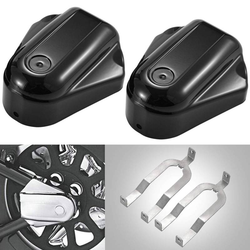 NATGIC Motorrad-Hinterachsabdeckung, ABS, schwarz, Motorradkappe, Schutzbügel für Harley Softail FLSTC FLSTN FXSTB 2008–2017 (2er-Pack, links und rechts) von NATGIC