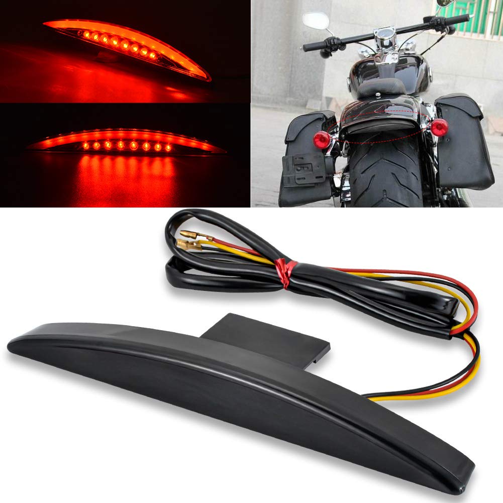 NATGIC Motorrad-Rücklicht, Kotflügelspitze, LED-Bremslauflicht für H-arley Breakout EFI FXSB CVO 2013-2017 (Rauchglas) von NATGIC