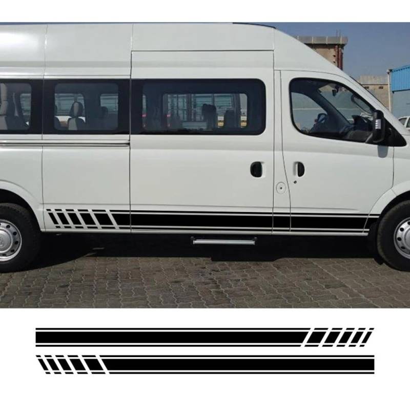 2 STÜCKE Autotür-Seitenaufkleber, Für Maxus V80 Camper Cargo Van Teile Liniengrafiken Streifen Vinyl Aufkleber Tuning Autozubehör von NATUZORA