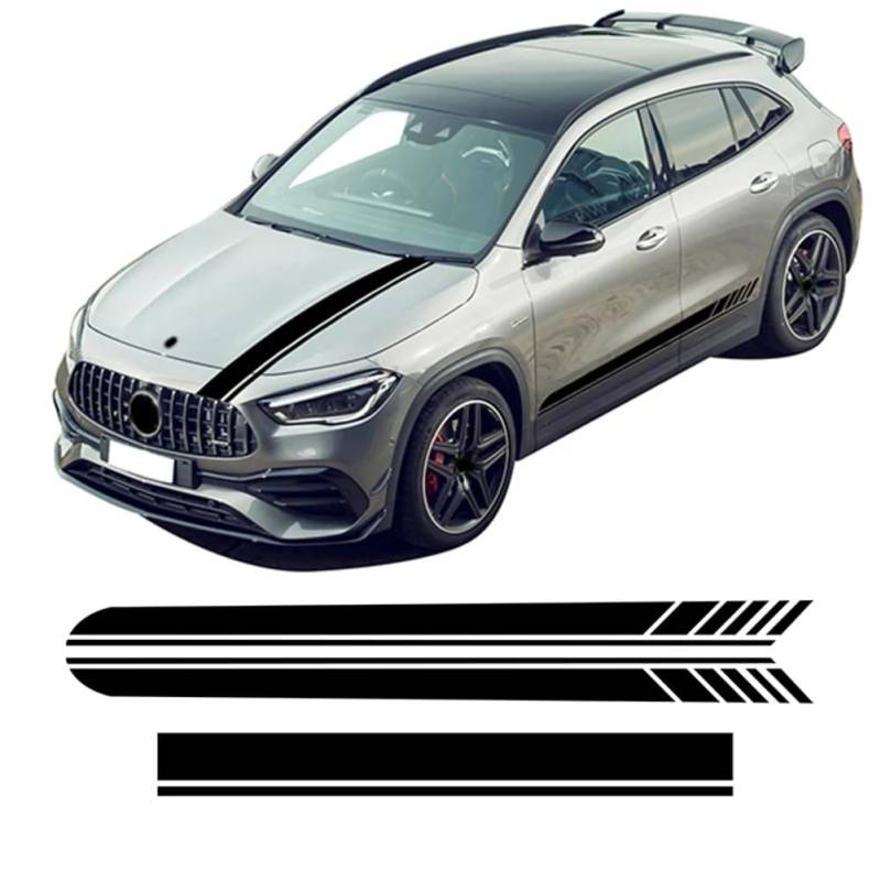 Edition 1 AMG Autohaubenaufkleber Seitenstreifen Rockaufkleber, Für B=ENZ GLA Klasse X156 H247 GLA45 GLA200 GLA250 Zubehör von NATUZORA