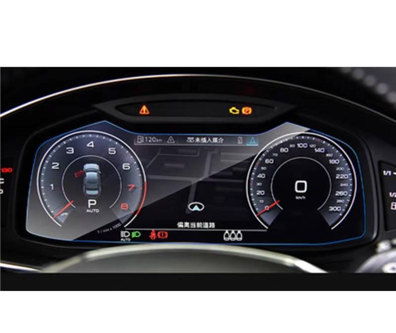 NATWEE Auto Navi-Schutzfolie Kompatibel Mit A6 C8 A7 2018 2019 2020, Auto-GPS-Navigation, Armaturenbrett-Bildschirm, Gehärtetes Glas, Displayschutzfolie, Stahl-Schutzfolie(Instrument) von NATWEE