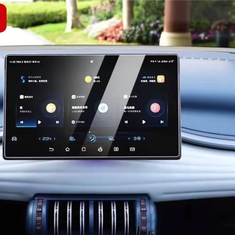 NATWEE Auto Navi-Schutzfolie Kompatibel Mit BYD Für Atto 3 2022 2023 2024 Instrument Navigation Schutzhülle Auto Displayschutzfolie Aus Gehärtetem Glas(12.8inch GPS) von NATWEE