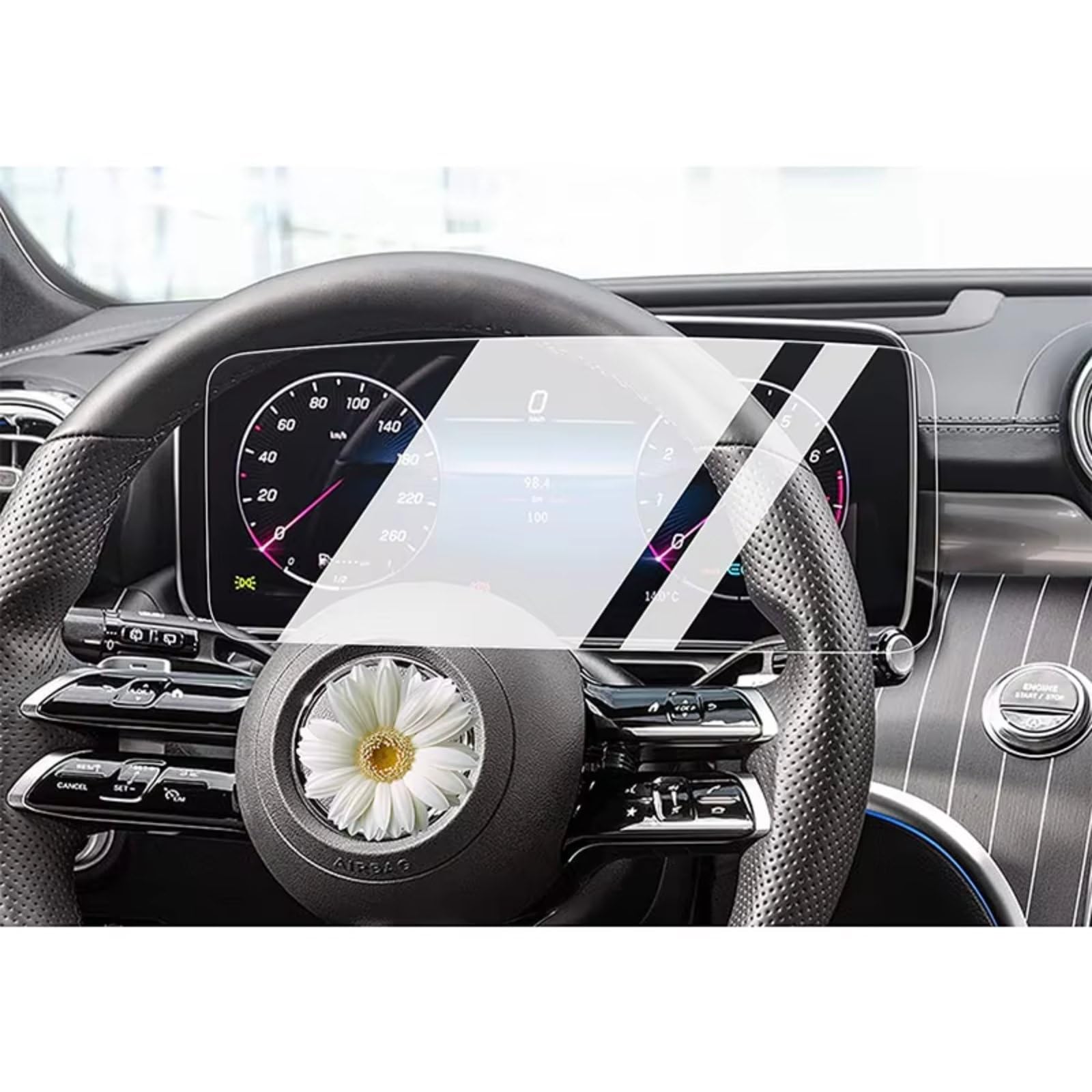 NATWEE Auto Navi-Schutzfolie Kompatibel Mit Benz Für C-Class 2022 2023, Auto-Infotainment, GPS-Navigationsdisplay Und Instrumenten-Displayschutz Aus Gehärtetem Glas(Instrument) von NATWEE