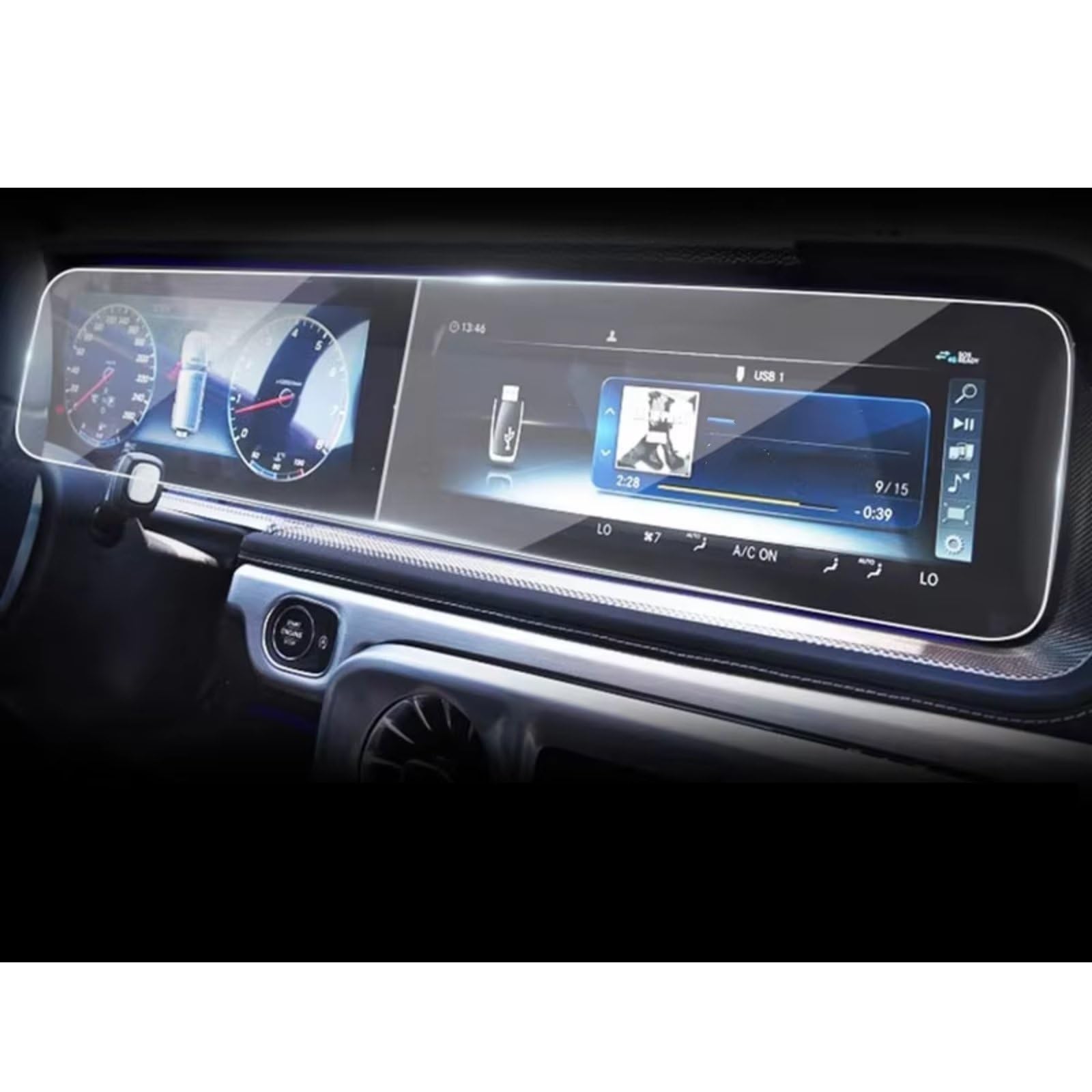 NATWEE Auto Navi-Schutzfolie Kompatibel Mit Benz Für GLS-Klasse X167 GLS450 2020 2021 2022 2023 2024, Auto-Navigationsbildschirm, Gehärtetes Glas von NATWEE