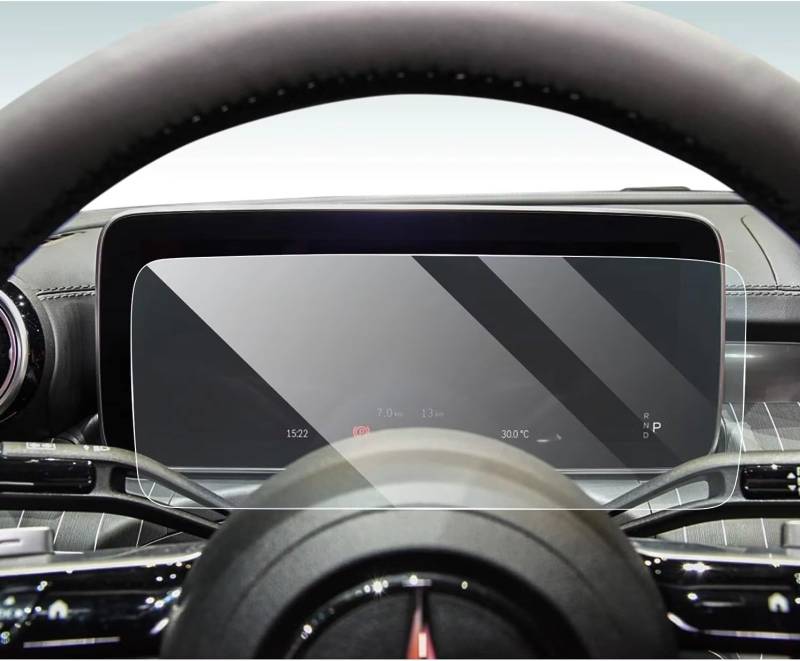 NATWEE Auto Navi-Schutzfolie Kompatibel Mit Benz Für S63 Für Amg 2024, Auto-GPS-Navigationszentrum Und Armaturenbrett, Gehärtetes Glas, Displayschutzfolie(Dashboard) von NATWEE