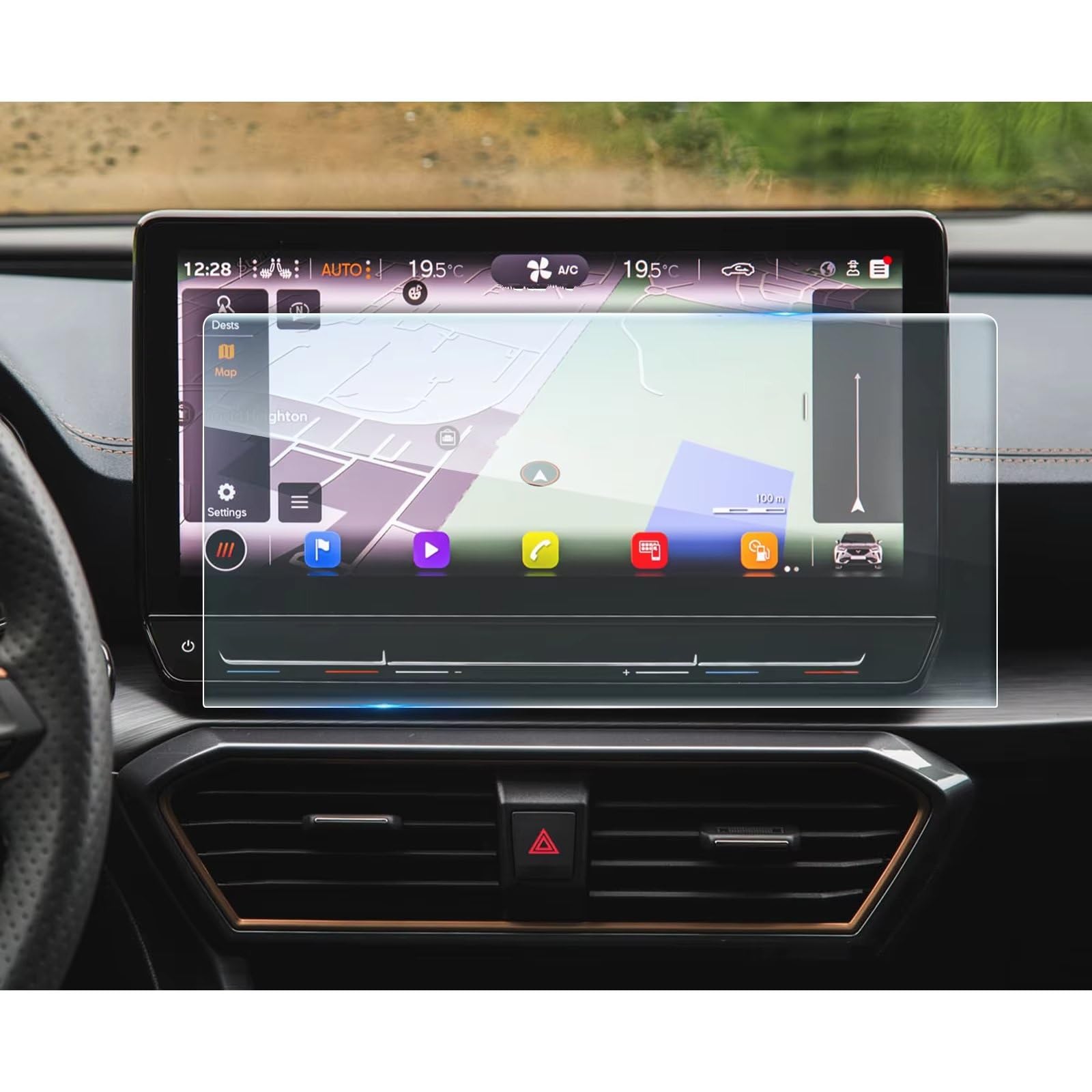 NATWEE Auto Navi-Schutzfolie Kompatibel Mit C&upra Für Formentor 2021, Autozubehör, 12-Zoll-Auto-GPS-Navigationsdisplay, PET-Displayschutzfolie von NATWEE