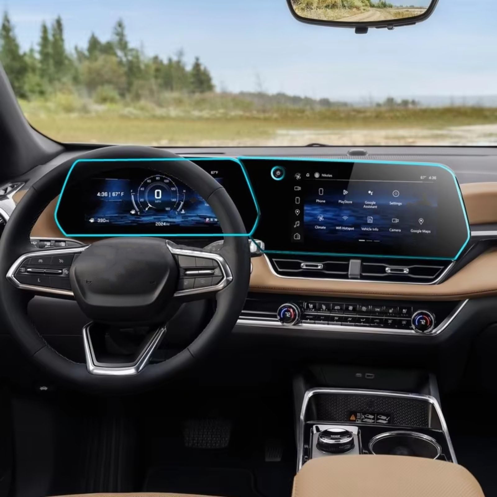 NATWEE Auto Navi-Schutzfolie Kompatibel Mit Chevrolet Für Equinox 2024, TPU-Displayschutzfolie, Auto-Infotainment-Bildschirm, Navigationsschutz, Armaturenbrett-Zubehörfolie von NATWEE