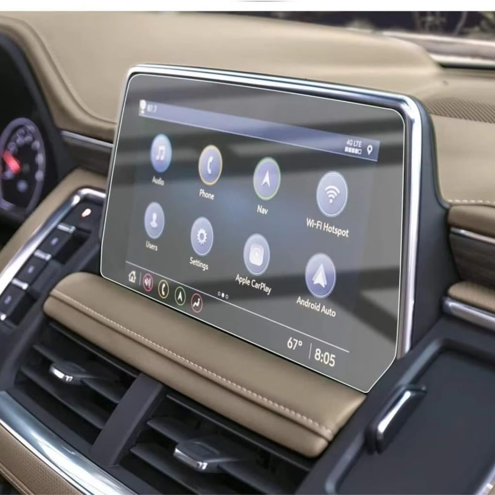 NATWEE Auto Navi-Schutzfolie Kompatibel Mit Chevrolet Für Tahoe Für Suburban 2021 2022 2023 Auto 10,2 Zoll Infotainment GPS Navigation Gehärtetes Glas Displayschutzfolie von NATWEE