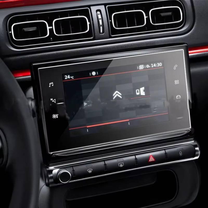 NATWEE Auto Navi-Schutzfolie Kompatibel Mit Citroen Für Aircross C3 2016 2017 2018 2019 2020, Autozubehör, Innenraum, GPS-Navigation, Gehärtetes Glas, Displayschutzfolie von NATWEE