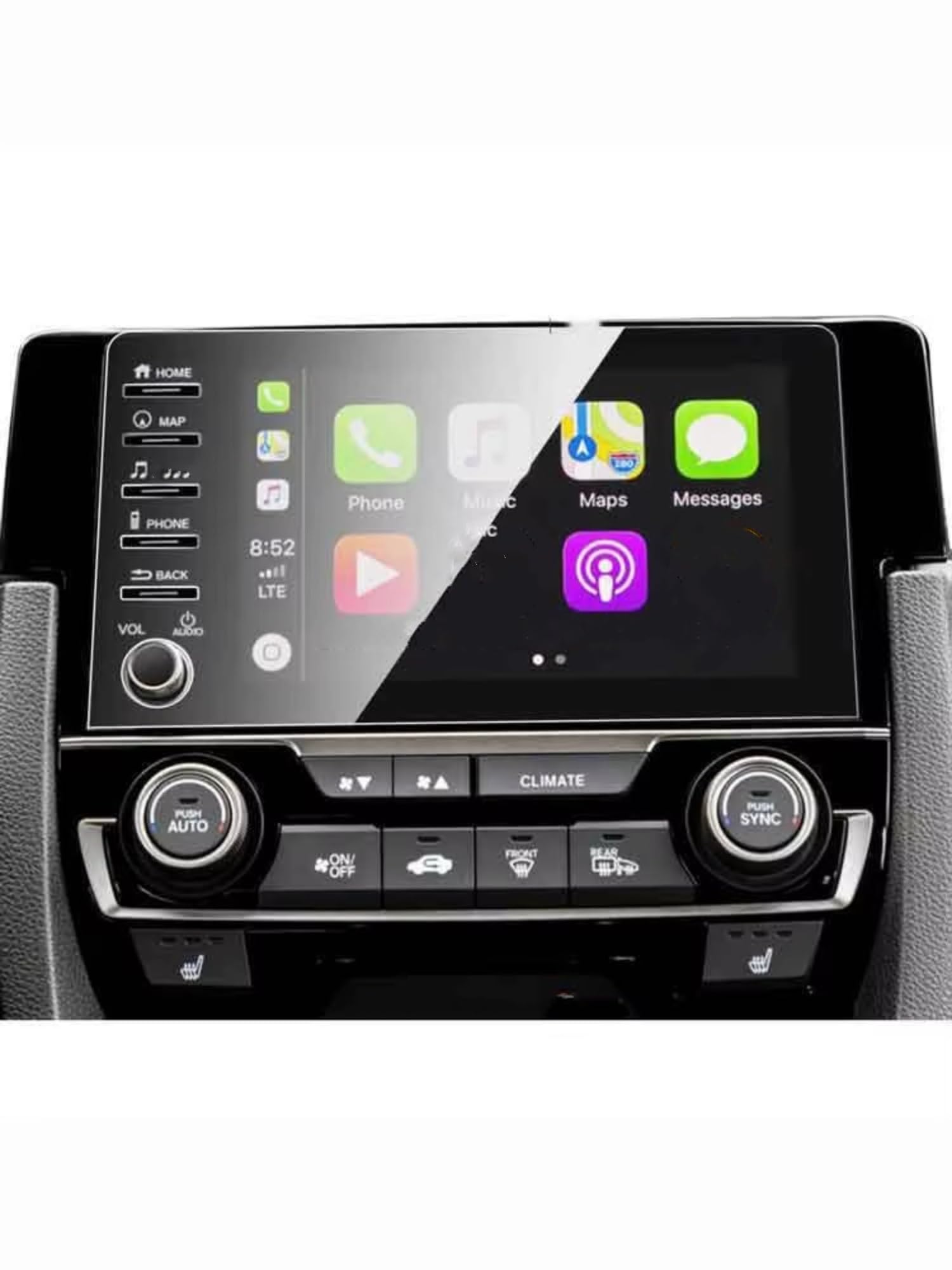 NATWEE Auto Navi-Schutzfolie Kompatibel Mit Civic 10th 2019 2020, Auto-Infotainment-Displayschutz, Navigation, Gehärtetes Glas(5 Holes) von NATWEE