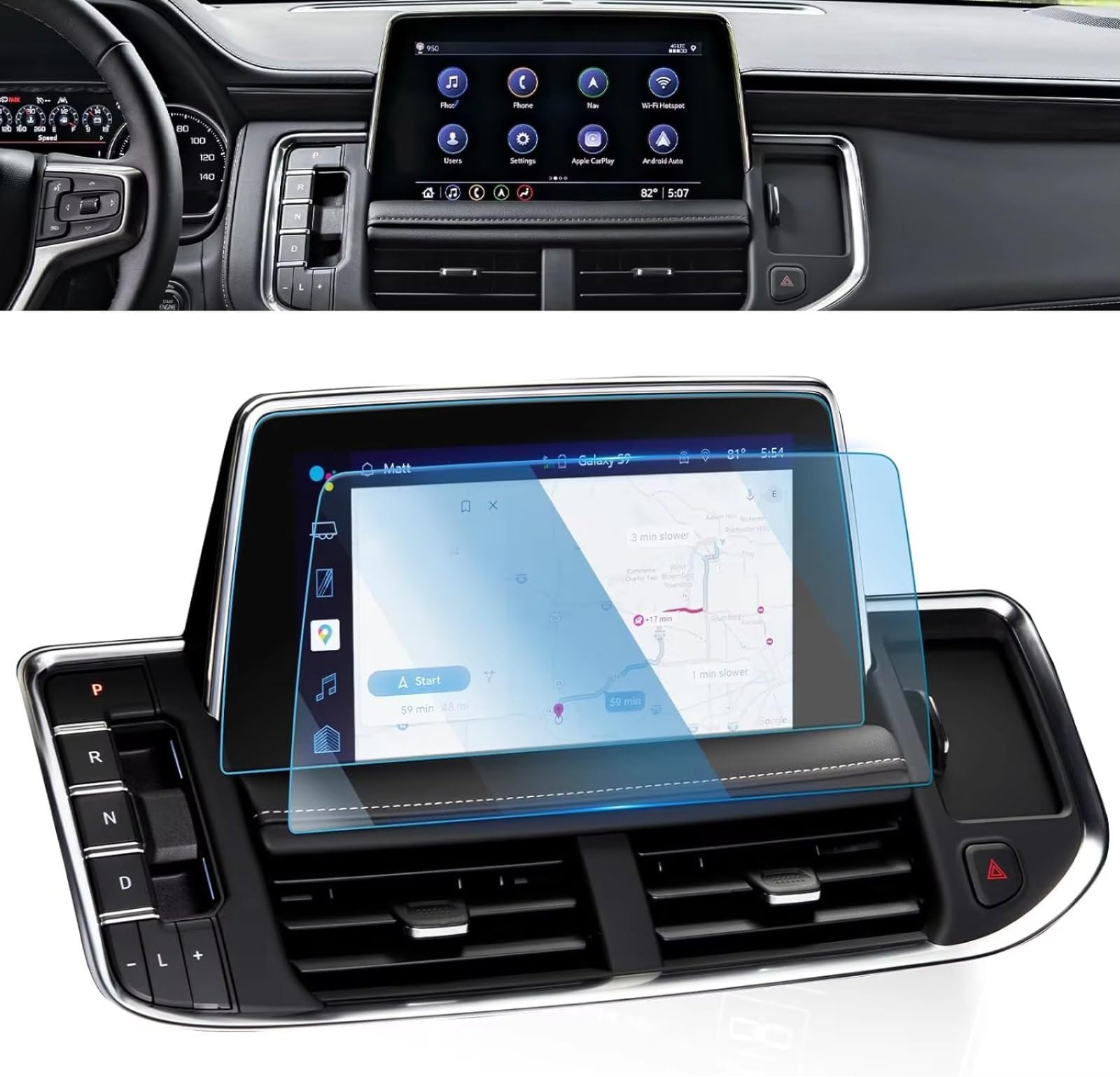 NATWEE Auto Navi-Schutzfolie Kompatibel Mit GMC Für Yukon Autozubehör 10,2 Zoll LCD-Bildschirm Navigation GPS Schutz Gehärtetes Glas Film von NATWEE