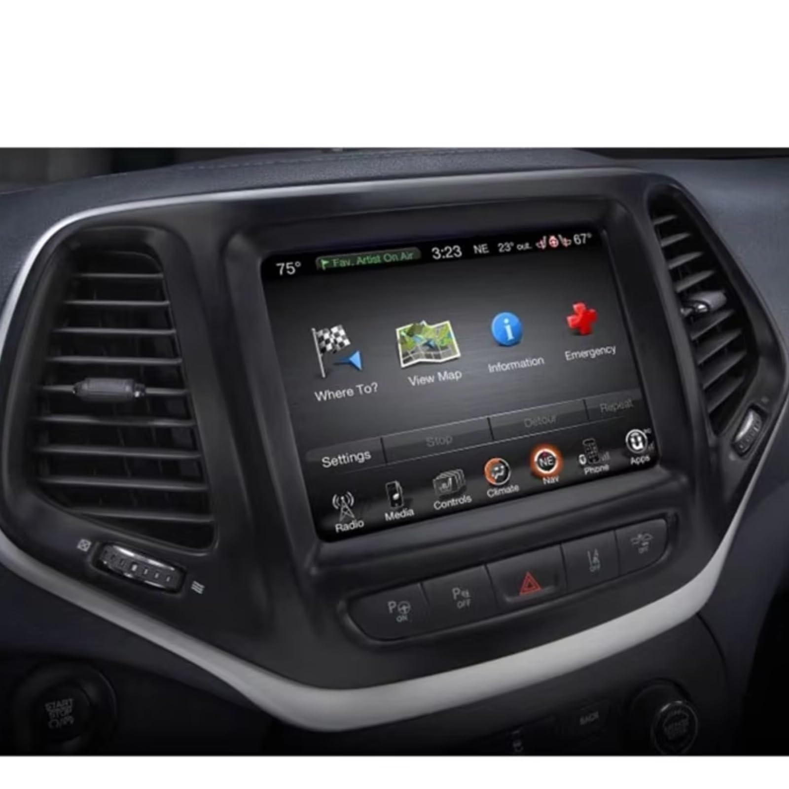 NATWEE Auto Navi-Schutzfolie Kompatibel Mit Jeep Für Cherokee Für Compass 2014 2015 2016 2017 2018 2019 Autozubehör 8,4 Zoll Auto Infotainment GPS Navigation Displayschutzfolie Aus Gehärtetem Glas von NATWEE