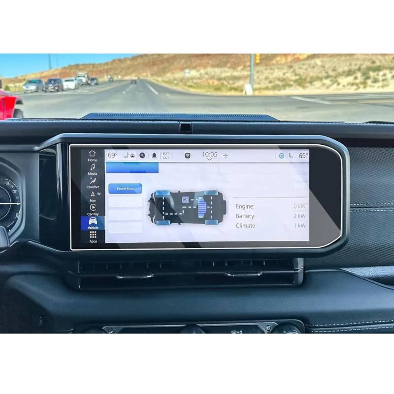 NATWEE Auto Navi-Schutzfolie Kompatibel Mit Jeep Für Gladiat 2024 Auto 12,3 Zoll Auto Infotainment GPS Navigation Gehärtetes Glas Film Displayschutzfolie von NATWEE