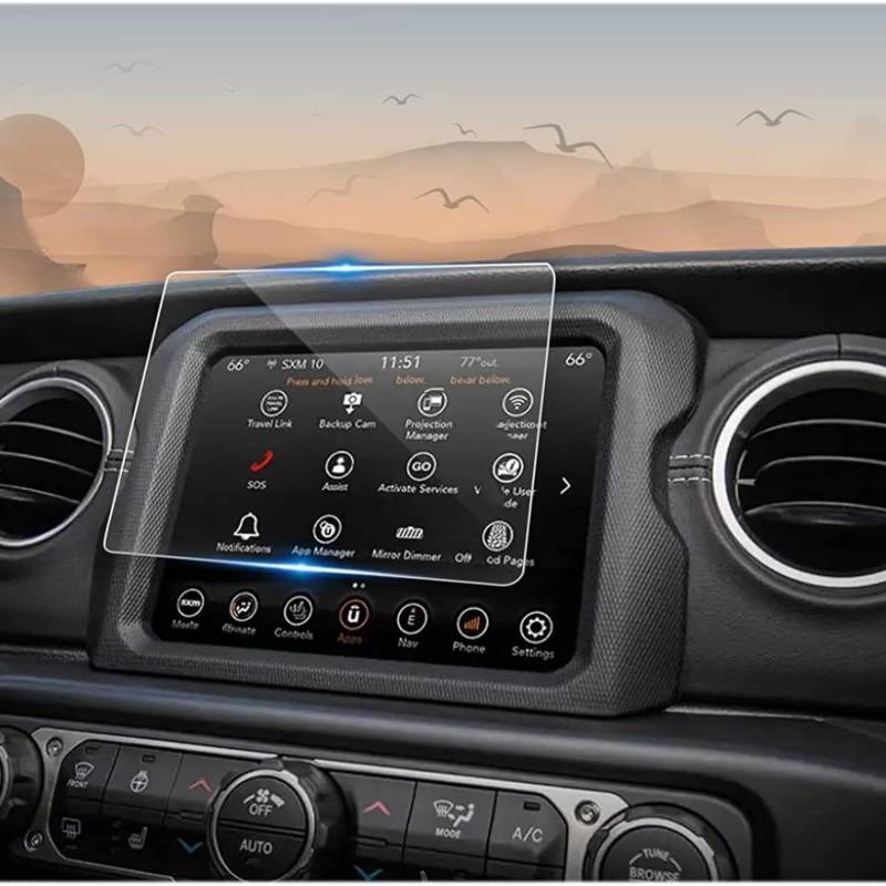 NATWEE Auto Navi-Schutzfolie Kompatibel Mit Jeep Für Wrangler 2018 2019 2020 2021 2022 2023 Auto 8,4 Zoll Infotainment GPS Navigation Displayschutzfolie Aus Gehärtetem Glas von NATWEE