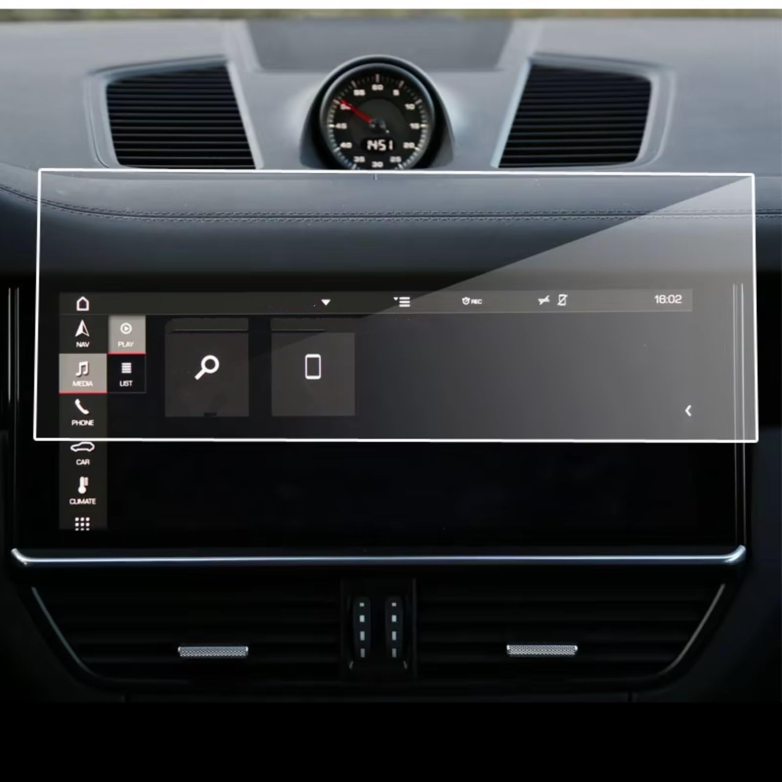 NATWEE Auto Navi-Schutzfolie Kompatibel Mit Porsche Für Cayenne 2011 2012 2013 2014 2015 2018 2019 2020, Auto-GPS-Navigation, Anti-Fingerabdruck-Displayschutzfolie Aus Gehärtetem Glas von NATWEE