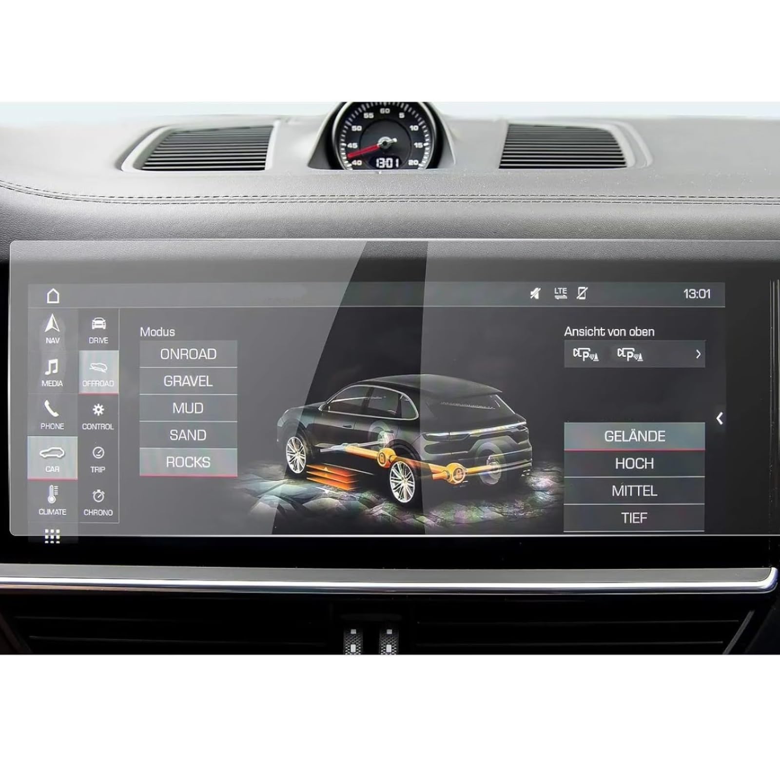 NATWEE Auto Navi-Schutzfolie Kompatibel Mit Porsche Für Cayenne 2019 2020 2021 2022 Auto 12,3 Zoll Display Navigationsbildschirm Gehärtetes Glas Schutzfolie von NATWEE