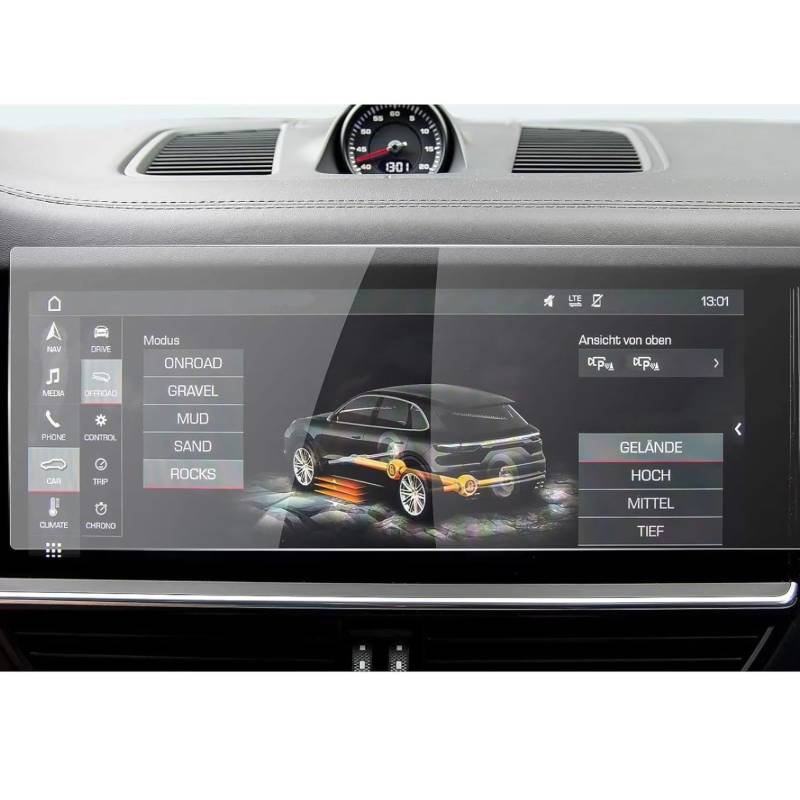 NATWEE Auto Navi-Schutzfolie Kompatibel Mit Porsche Für Cayenne 2019 2020 2021 2022 Auto 12,3 Zoll Display Navigationsbildschirm Gehärtetes Glas Schutzfolie von NATWEE