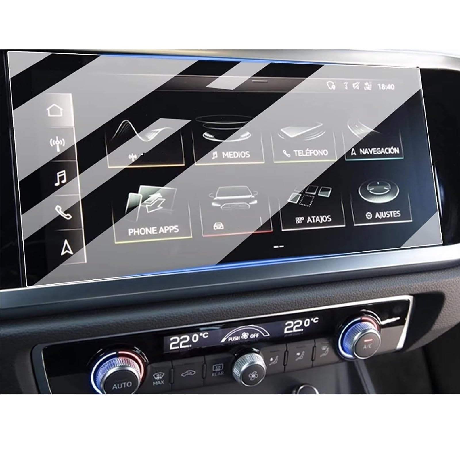 NATWEE Auto Navi-Schutzfolie Kompatibel Mit Q3 2019 2020 2021 2022 2023 Autozubehör 8,8 Zoll Auto Infotainment GPS Navigation Displayschutzfolie Aus Gehärtetem Glas von NATWEE