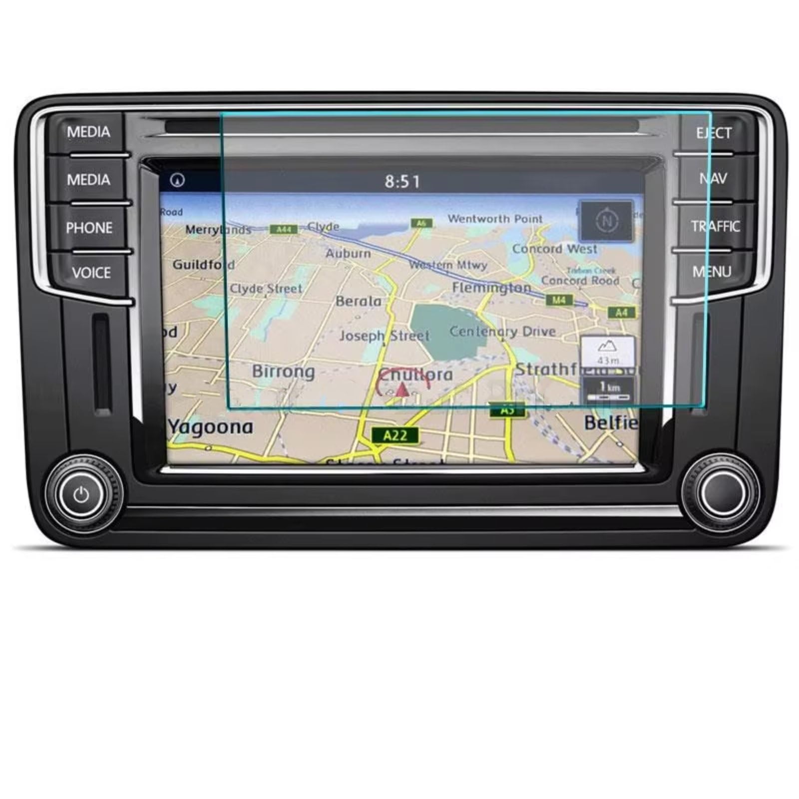 NATWEE Auto Navi-Schutzfolie Kompatibel Mit VW Für Amarok V6 Sportline 2018 2019 2020 2021 2022, Auto-GPS-Navigation, Infotainmentsystem, Gehärtetes Glas, Displayschutzfolie von NATWEE