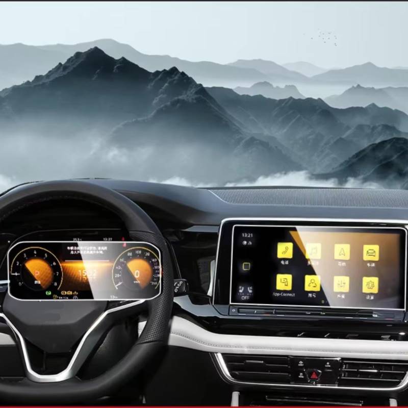 NATWEE Auto Navi-Schutzfolie Kompatibel Mit VW Für Teramont X 2021 2022 2023, Auto-GPS-Navigation Und Armaturenbrett, Gehärtetes Glas(Dashboard and GPS) von NATWEE