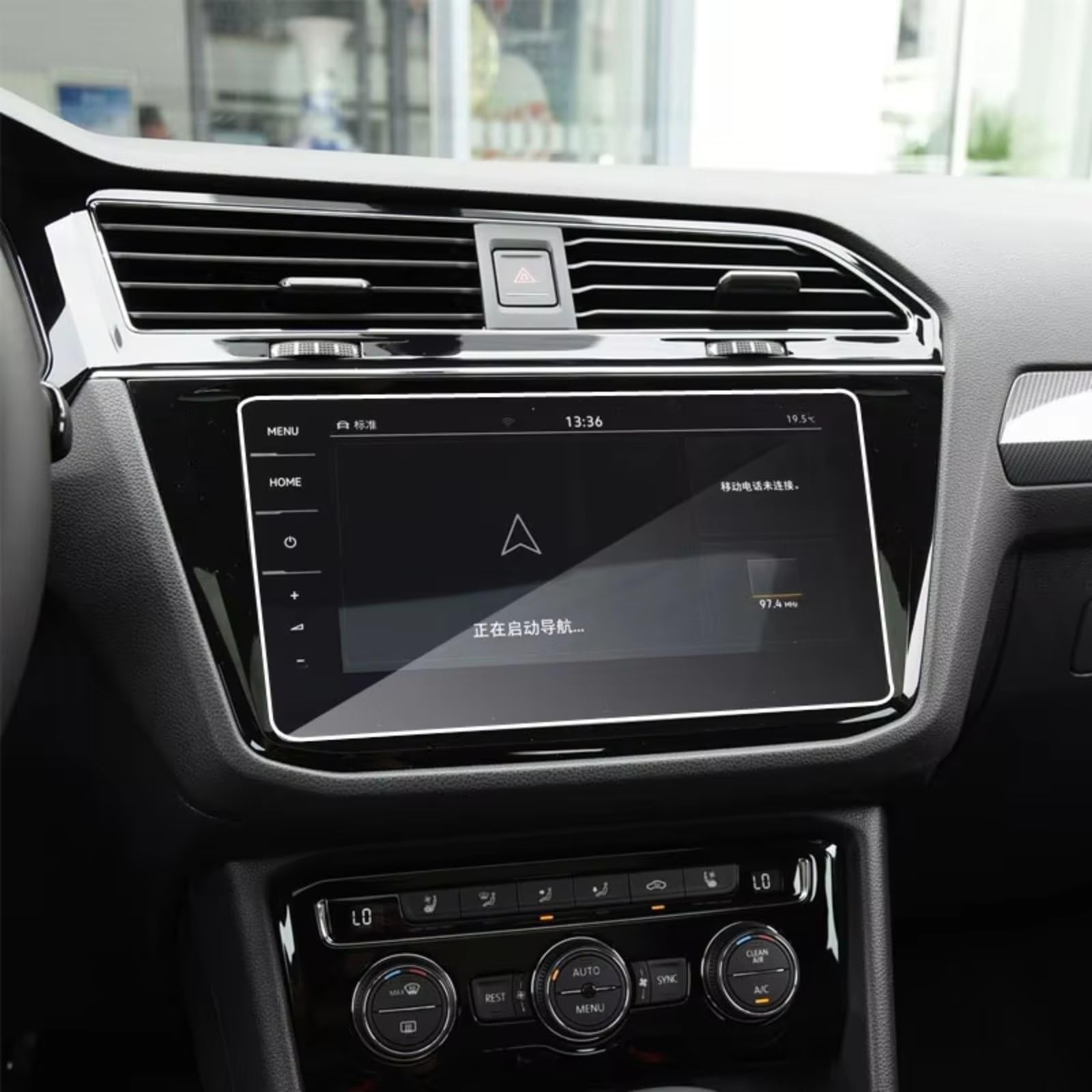 NATWEE Auto Navi-Schutzfolie Kompatibel Mit VW Für Tiguan II Für GTE Allspace Discover Pro 9,2 Zoll Autonavigation AntiFingerprint Gehärtetes Glas Displayschutzfolie von NATWEE