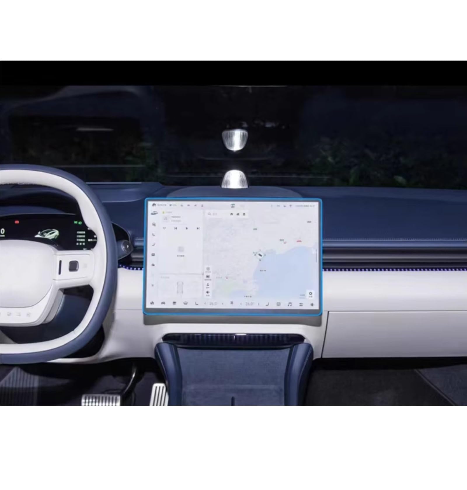 NATWEE Auto Navi-Schutzfolie Kompatibel Mit Zeekr Für 007 2024 Auto-GPS-Navigationszentrum Und Armaturenbrett-Displayschutzfolie Aus Gehärtetem Glas(GPS) von NATWEE