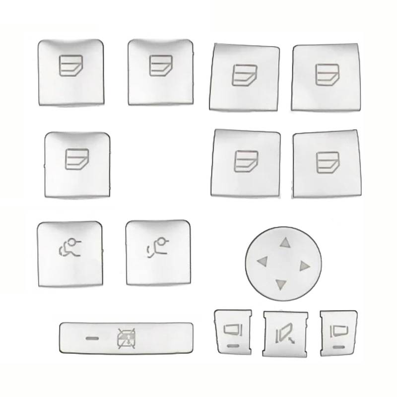 NATWEE Knopf Abdeckung Aufkleber Kompatibel Mit Benz Für GLA-Klasse 2015 2016 Autoinnenraumfensterglas-Hebeknopfverkleidungsabdeckung Knopfaufkleber Autoinnenraumzubehör von NATWEE