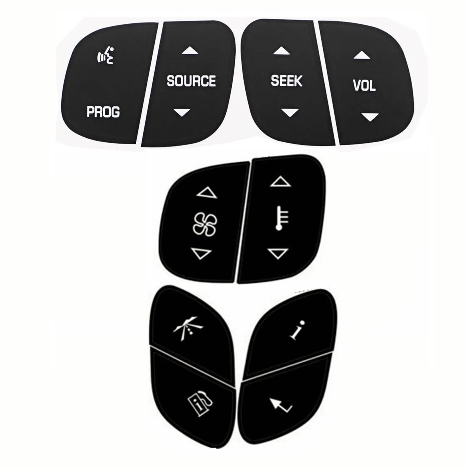 NATWEE Knopf Abdeckung Aufkleber Kompatibel Mit Chevrolet Für Tahoe 2003 2004 2005 2006 Auto-Lenkradknopf-Reparaturaufkleber Auto-Innenausstattung von NATWEE