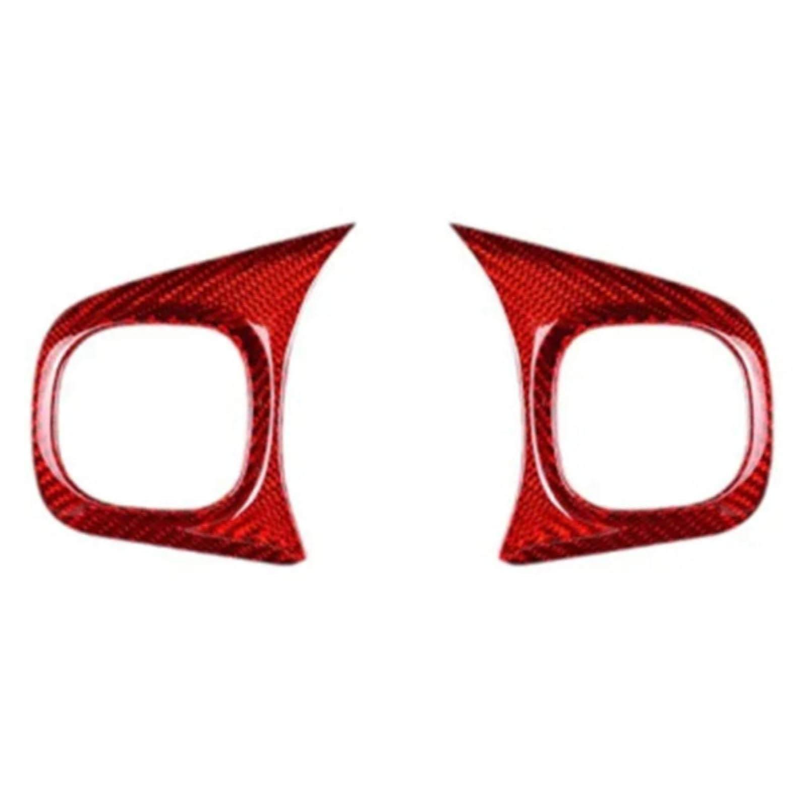 NATWEE Knopf Abdeckung Aufkleber Kompatibel Mit FIAT Für 500 Für Abarth 595 2020 2021 2022 2023 Carbonfaser-Aufkleber Autolenkradknopf Innenverkleidungszubehör(Red) von NATWEE