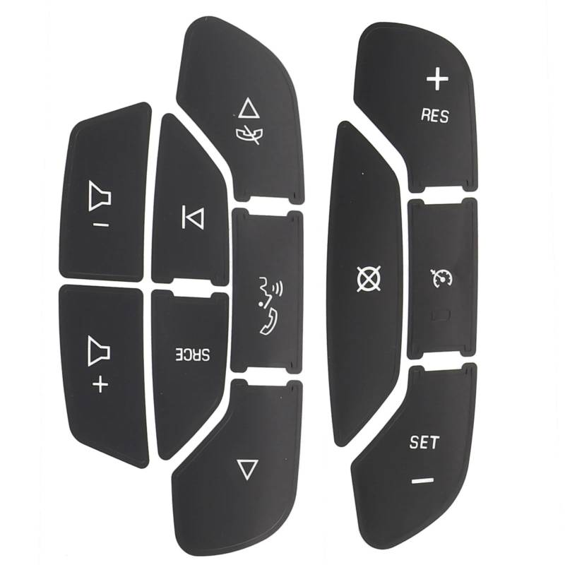 NATWEE Knopf Abdeckung Aufkleber Kompatibel Mit Tahoe Für Yukon 2007 2008 2009 2010 2011 2012 2013 2014. Auto-Lenkradknopf-Aufkleber, Auto-Innenausstattung von NATWEE