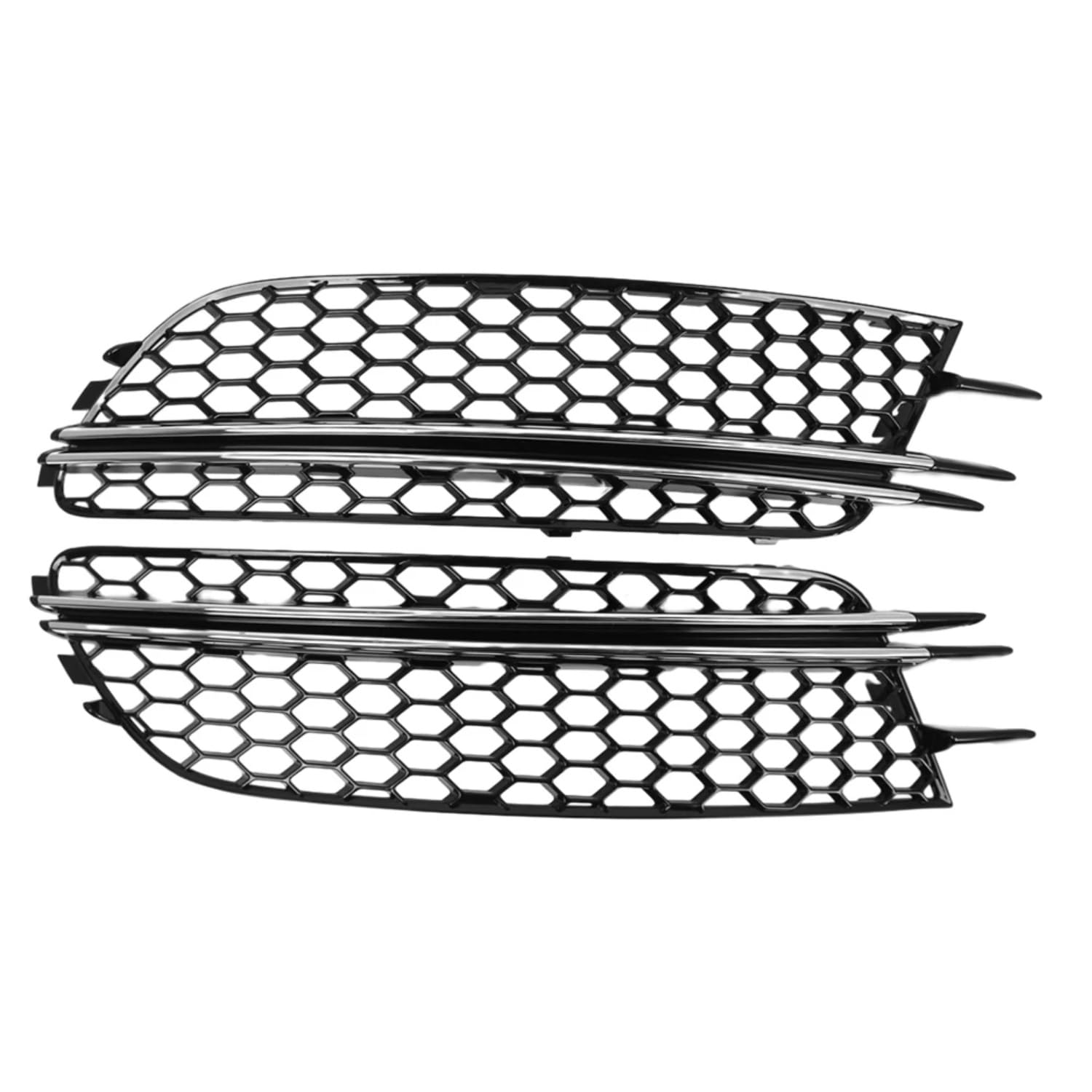 NATWEE Nebelscheinwerfer-Grill Kompatibel Mit A6 Für C7 2012 2013 2014 2015 Frontstoßstange Nebelscheinwerfer Lampengrill Honeycomb Mesh Grill 4G0807681 4G0807682(Chrome Stripes) von NATWEE