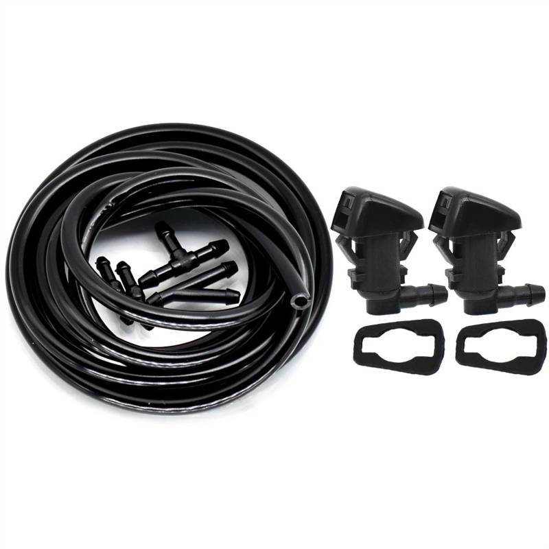 NATWEE Scheibenwasch Spritzdüse Kompatibel Mit Dodge Für Nitro Für Durango MK3 2007–2017, Frontscheibenwischer-Waschanlage, Sprühdüse, Scheibenwaschschlauch-Set Mit Anschluss(Nozzle and 2m Hose) von NATWEE