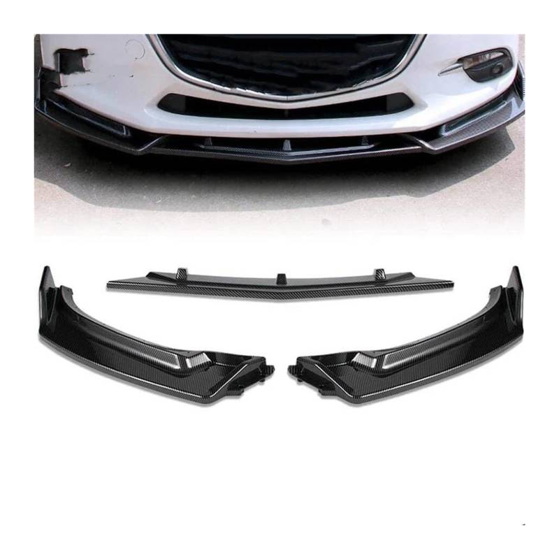 Auto Frontlippe Frontspoiler 3 Stücke Für Mazda 3 Für Axela 2014 2015 2016 2017 2018 Auto Vorderen Stoßfänger Spoiler Lip Body Kit Stoßstange Diffusor Schutz(Glossy Black) von NAUTIG