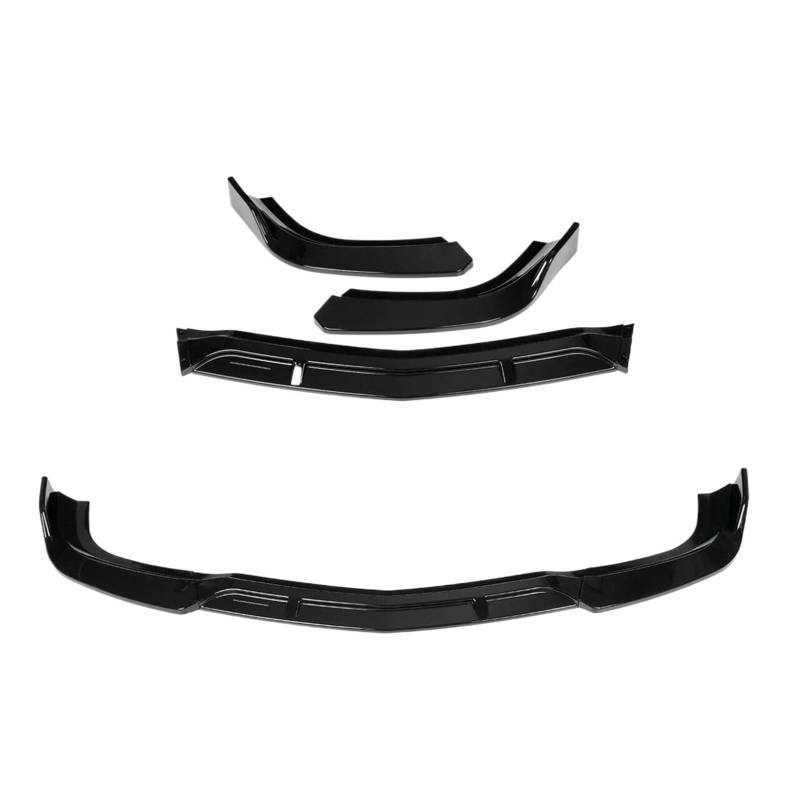 Auto Frontlippe Frontspoiler Für Benz Für W204 Für C180 Für C200 Für C250 Für C300 Für C350 2012 2013 2014 Auto Frontstoßstange Lip Body Kit Spoiler(Glossy Black) von NAUTIG