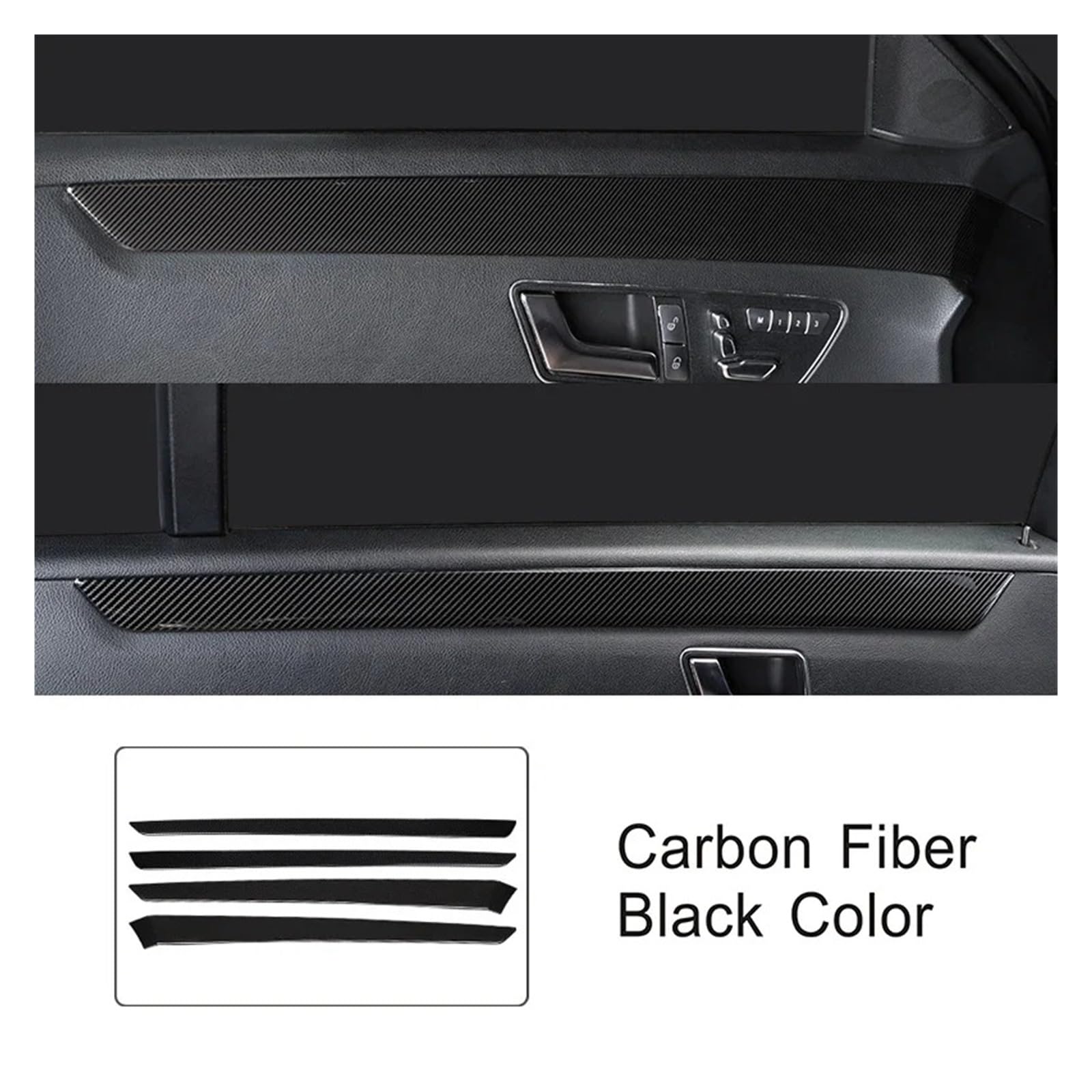 Auto Zubehör Innenraum Türdekorationsstreifen Aus Edelstahl Für Für Benz Für E-Klasse Für W212 2010-2015 Auto-Styling Innenausstattung Auto-Innendekoration(Carbon Fiber Color) von NAUTIG