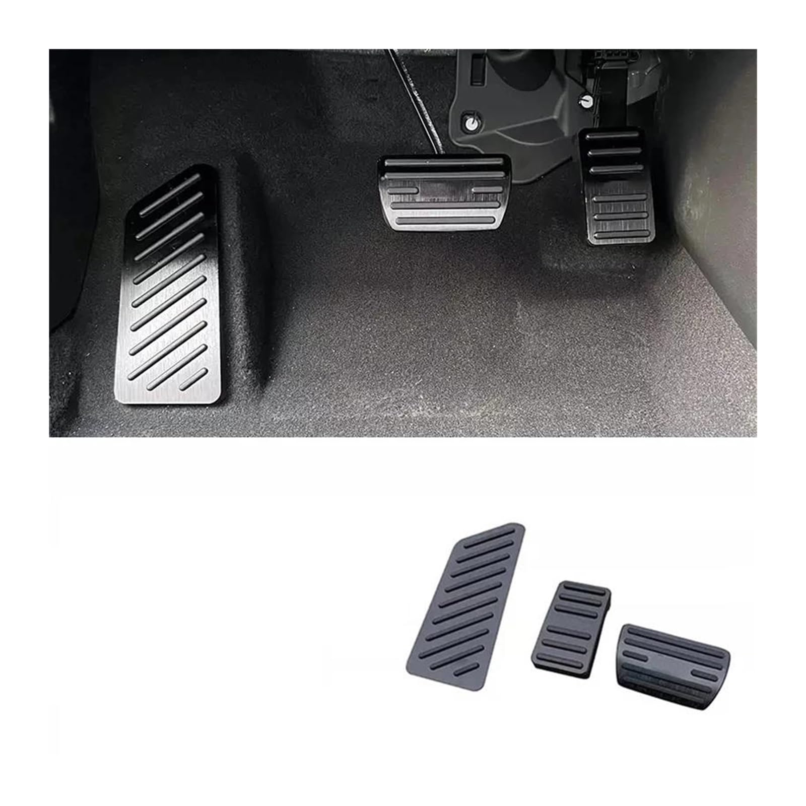 Bremspedal Für CR-V Für CRV 2017 2018 2019 2020 2021 2022 2023 2024 Auto Fußpedal Kraftstoff Beschleuniger Gaspedal Bremse Rest Pedal Abdeckung Pad Pedale Pads(3piece Black) von NAUTIG